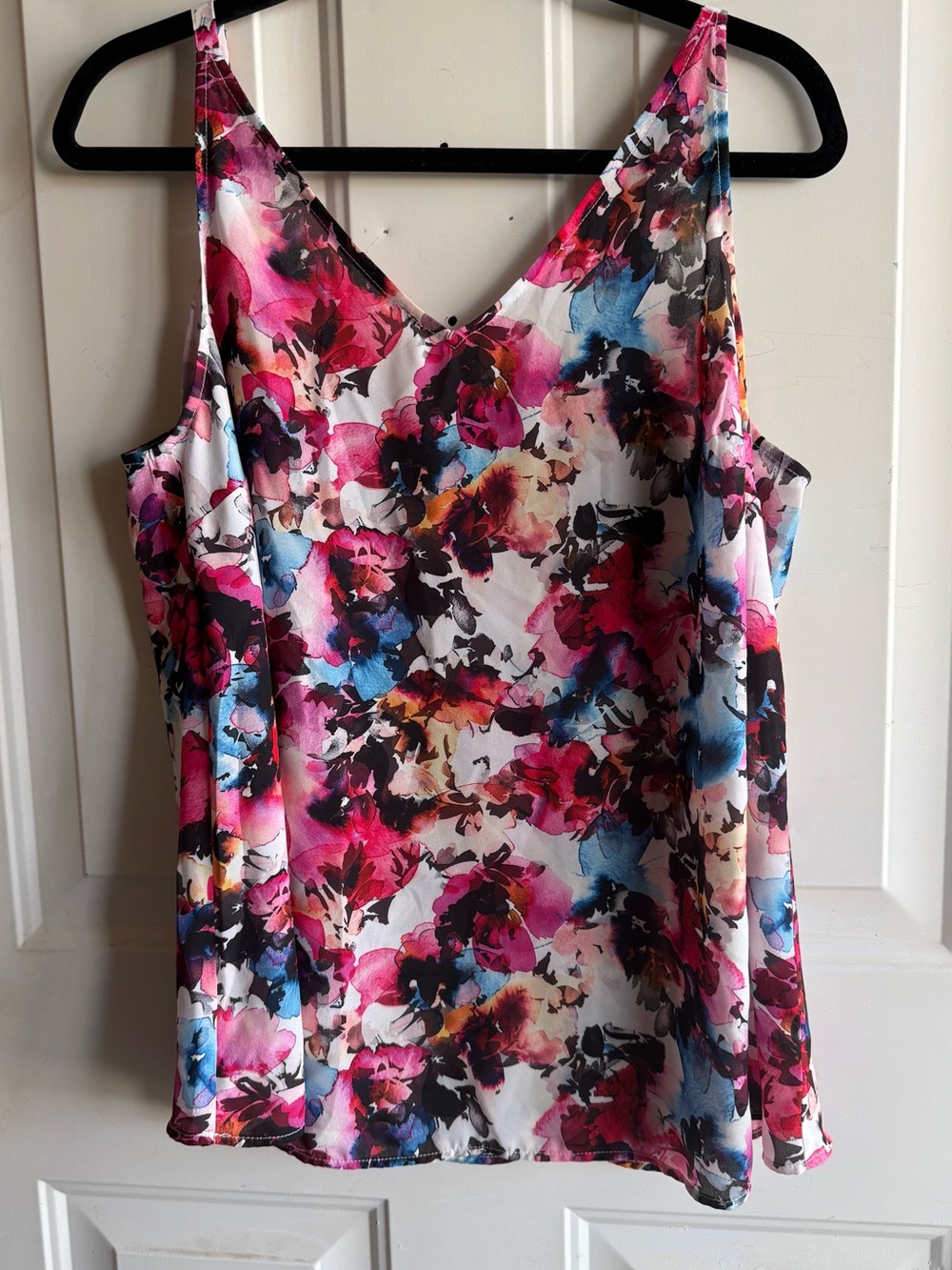 Torrid V-Neck Cami Tank Top - Pink/Blue adjustable straps beautiful size 0 = L